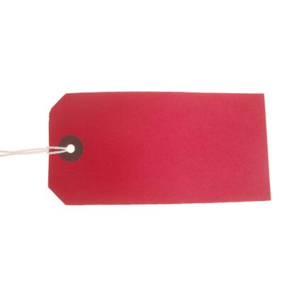 ValueX Strung Tag 120x60mm RD PK1000