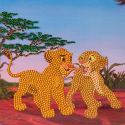 Crystal Art Simba and Nala 18x18cm Card