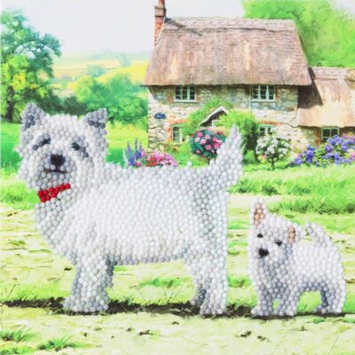 Crystal Art Westie 18x18cm Card