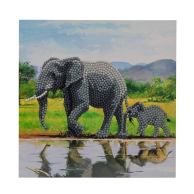 Crystal Art Elephant 18x18cm Card