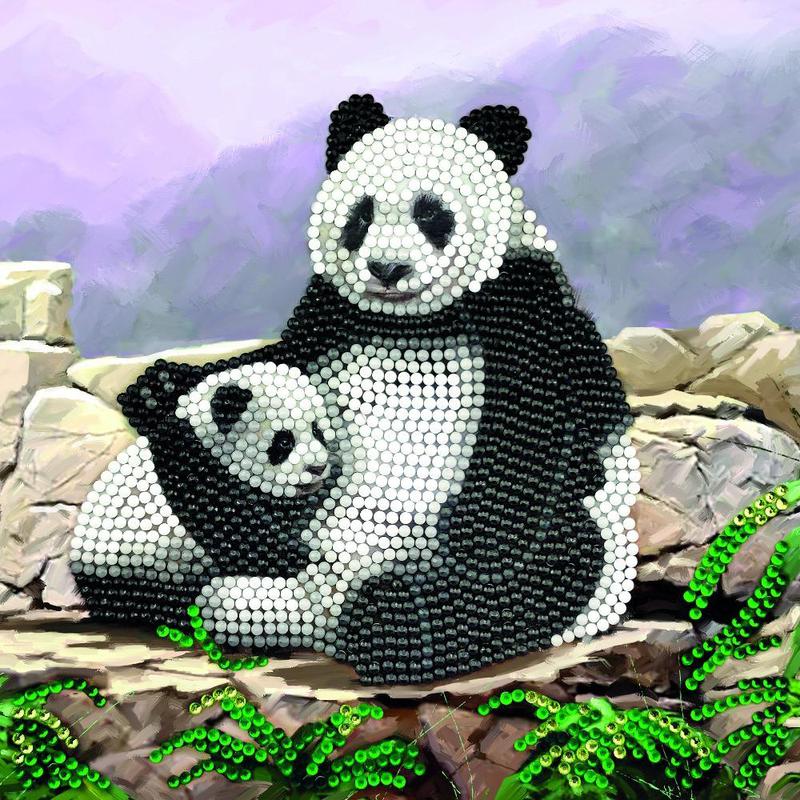 Cyrstal Art Panda 18x18cm Card