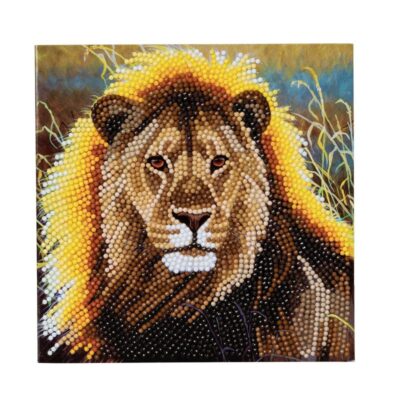 Crystal Art Resting Lion 18x18cm Card
