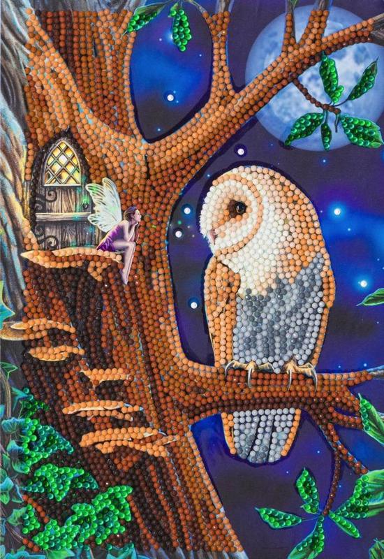 Crystal Art Owl and Fairy Tree Notebook