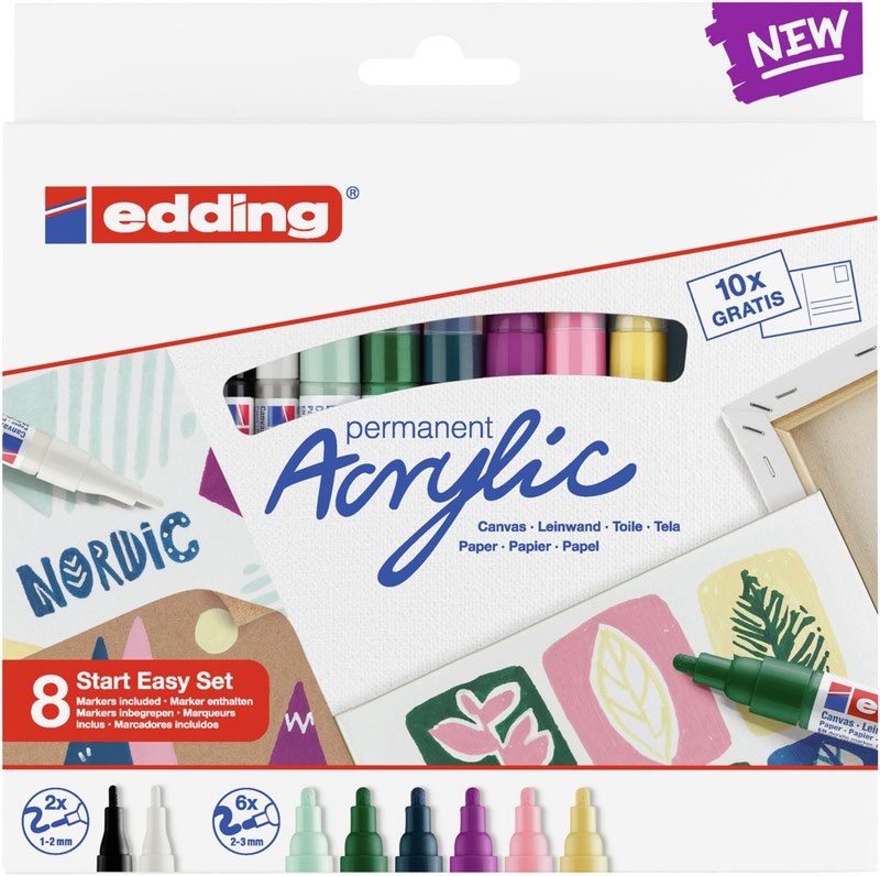 edding Acrylic Nordic Start Easy Set 8S