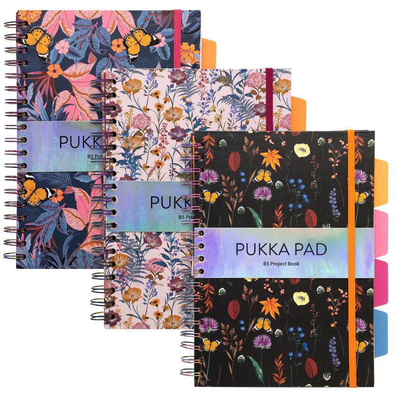 Pukka Bloom B5 HB Project Book Asstd PK3