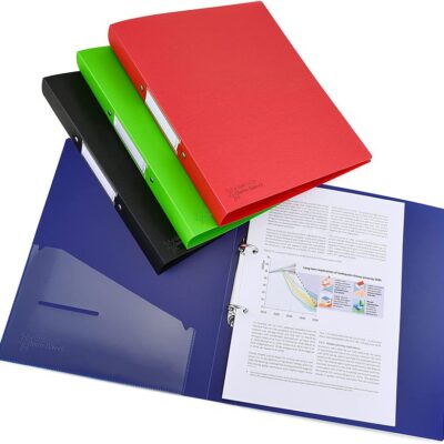 Antibac A4 2Ring Ring Binder Assrtd PK4