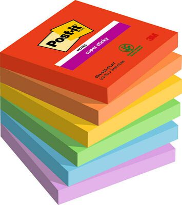 Post it Super Sticky Playful 76x76 PK6