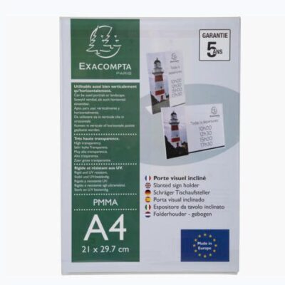 Exacompta Slanted Sign Holder A4 Clear