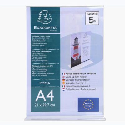 Exacompta Upright Sign Holder A4 Clear