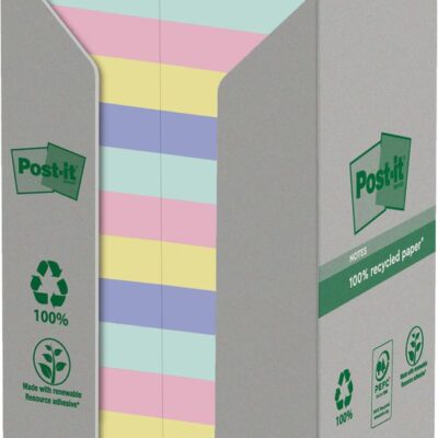 Post it Recycled Notes Asst 38x51 PK24