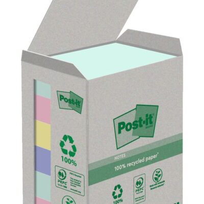 Post it Recycled Notes Asst 38x51 PK6