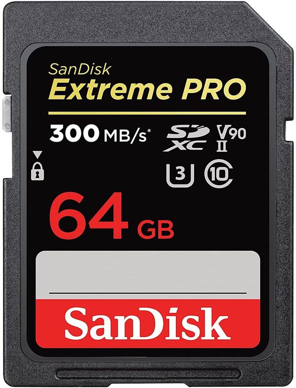 64GB Extreme Pro CL10 U3 V90 300MBs SDHC