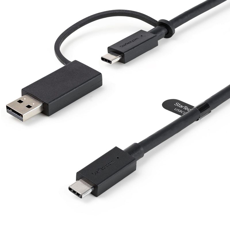 1m Hybrid USB C Cable with USB A Adapter