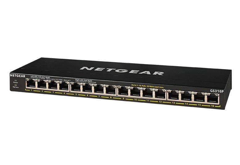 16 Port GigE Unmanaged Switch PoE Plus