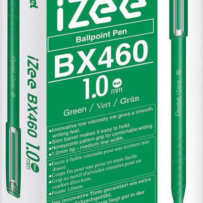 Pentel IZEE Ballpen 1.0mm CAP GR PK12