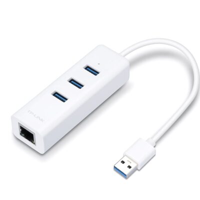 3 Port USB 3.0 Hub GbE Network Adapter