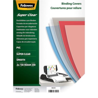 Fellowes Clear PET Cover 200mic A4 PK100