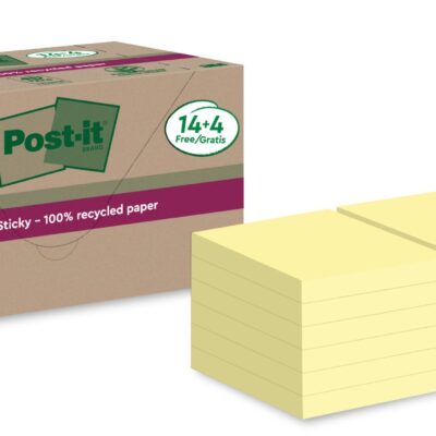 Post-it S Sticky Recy 76x76 Can YW PK18