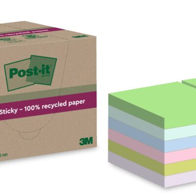 Post-it SSticky Recy 76 x 76 Asstd PK12