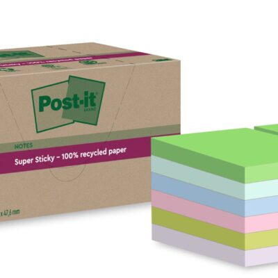 Post-it SS Recy 47.6 x 47.6 Asstd PK12