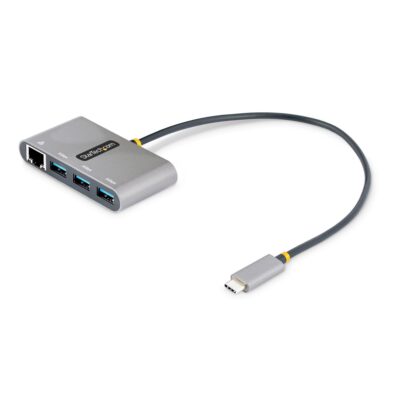 3 Port Portable USB C Hub with Ethernet
