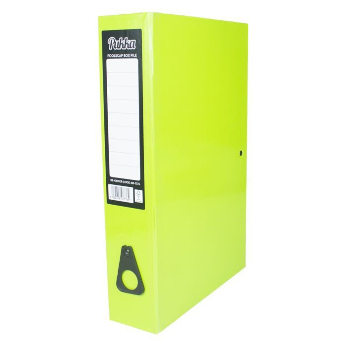 Pukka Brights Box File FS Green PK10