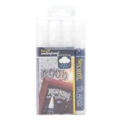 Securit Waterproof ChalkMarkers Whi PK4
