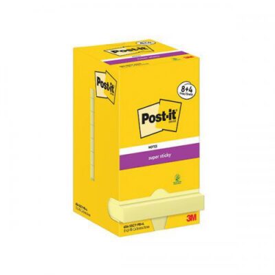 Post it Super Sticky YW 76x76mm PK8+4
