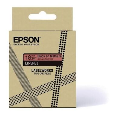 Epson C53S672072 BK on Matte Red 18MM