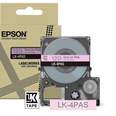 Epson C53S672103 Gray on Soft Pink 12MM