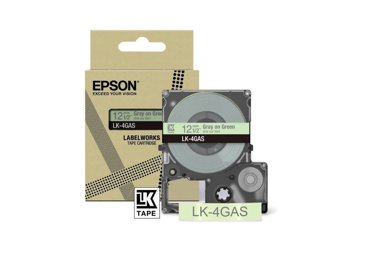 Epson C53S672105 Gray on Soft Green 12MM