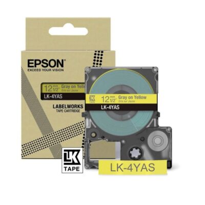 Epson C53S672104 Gray on Soft Yello 12MM