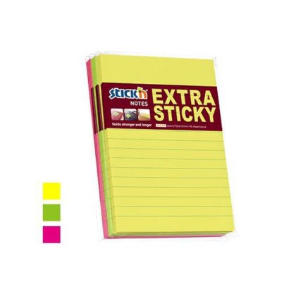 ValX Ex Sticky Lined 150x101mm Neon PK3