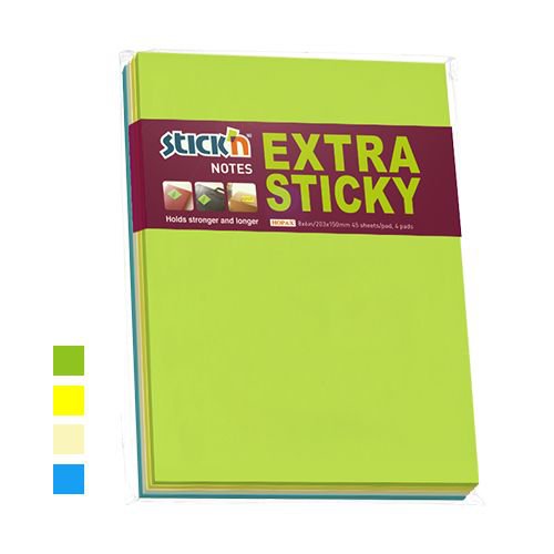 ValueX Ex Sticky Nts 203x150mm Neon PK4
