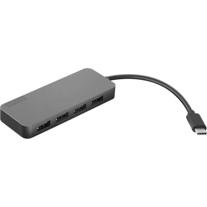 Lenovo USB C to 4 Port USB A Hub Grey