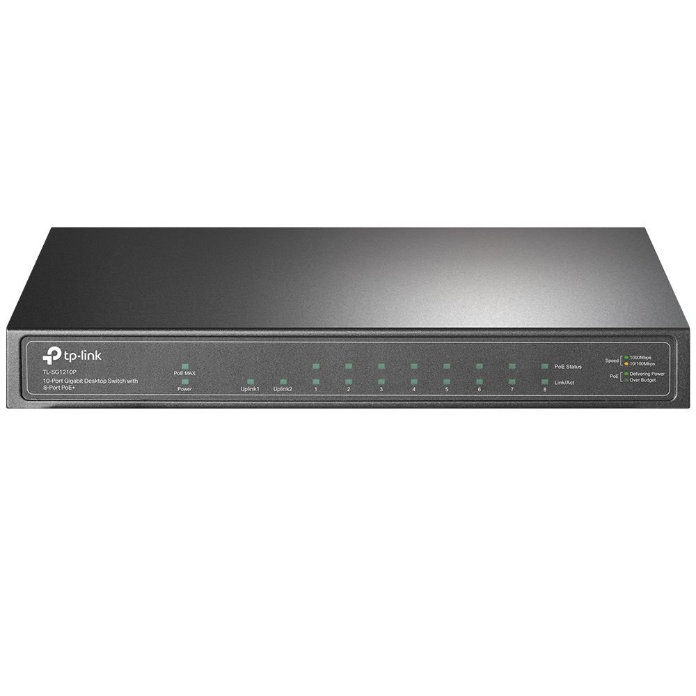 10 Port Gbit Switch with 8 Port PoE Plus