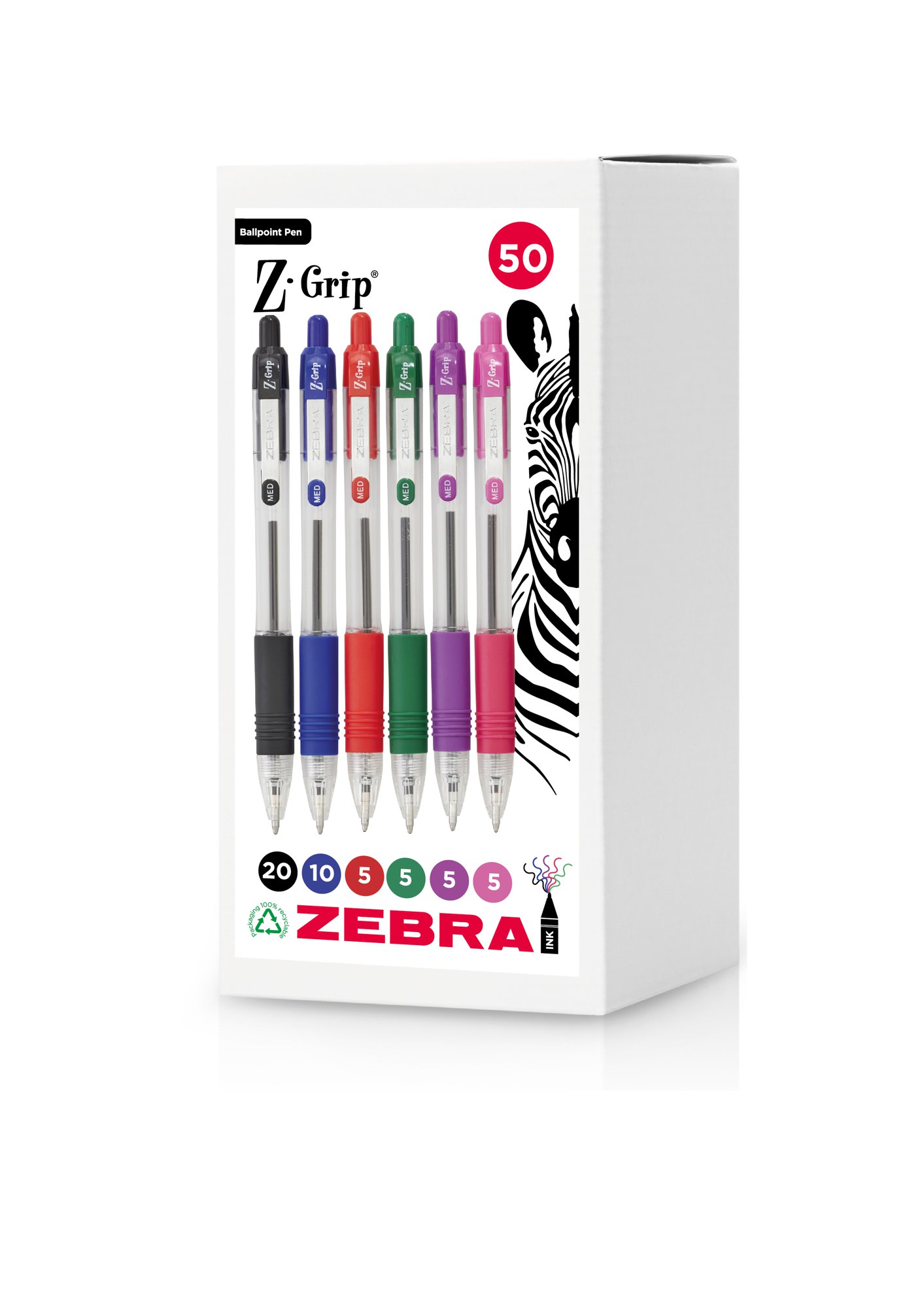Z-Grip Ballpen 1mm Asst PK50