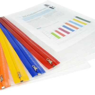 Rapesco Zippi Bag A4 Assd PK5