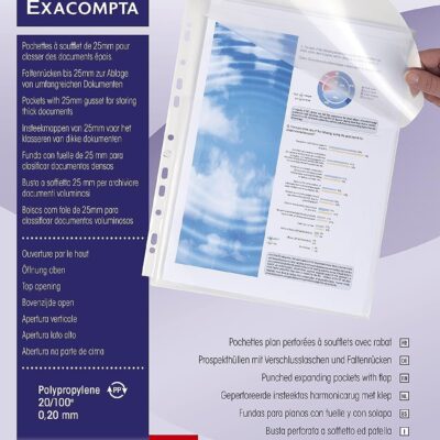 Exacompta Exp PuncPockets W Flap A4 PK10