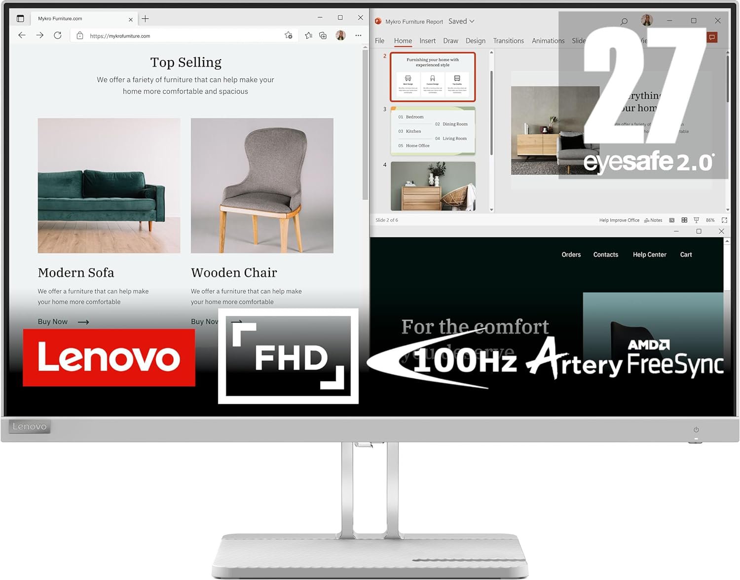L27e40 27in VA HDMI VGA Grey Monitor