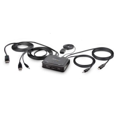 2 Port 4K DP Hybrid Cable KVM Switch