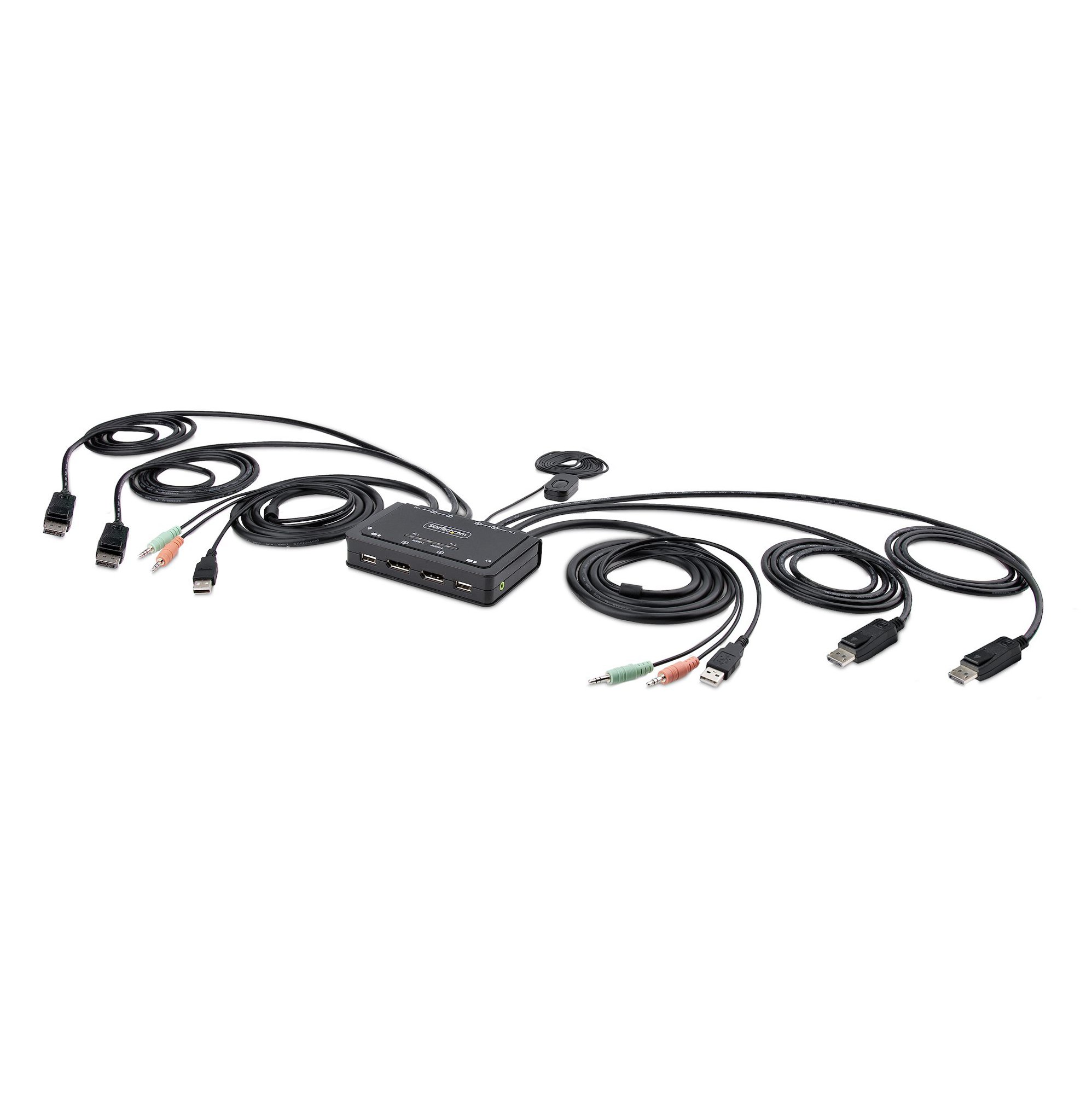 2 Port Dual Monitor Cable KVM Switch