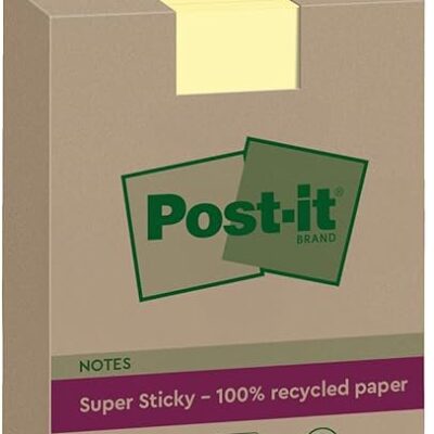 Post it SuperSticky Rec YW 102x152mm PK4