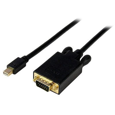 10ft Mini DisplayPort to VGA Cable Black