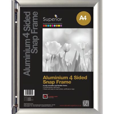 A4 Aluminium Snap Frame Silver