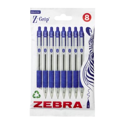 Zebra Z-Grip 1mm Ballpoint Pen BL PK8