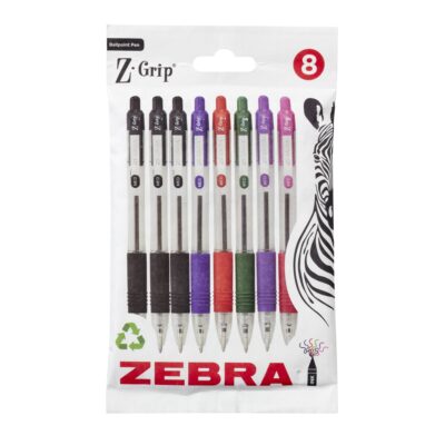 Zebra Z-Grip 1mm Ballpoint Pen Asst PK8