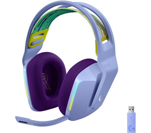 G733 Wireless RGB Lilac Gaming Headset