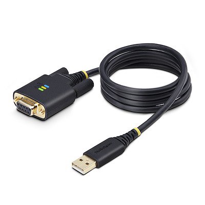 1m USB to Null Modem Serial Cable Black