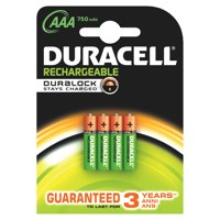 Duracell Rechargable AAA 750mAh PK4